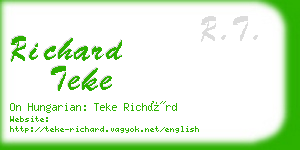 richard teke business card